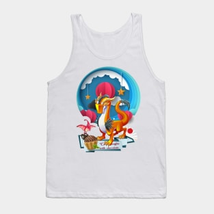 The Orange Dragon with Pterodactyl Tank Top